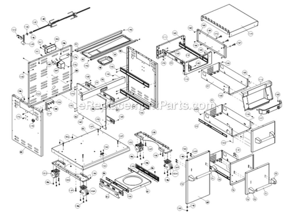 Page B Diagram and Parts List for 9566-44  Broil King Grill